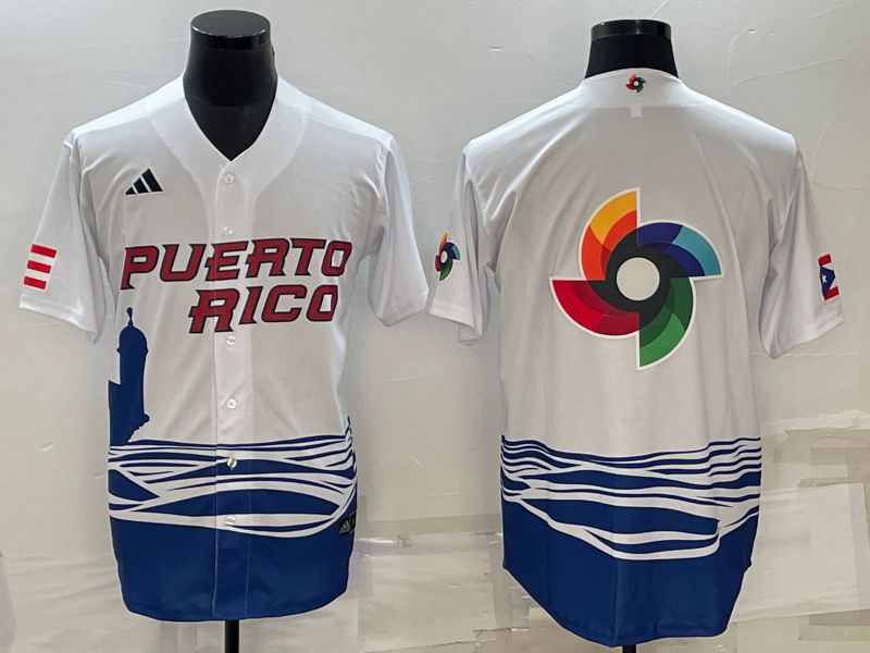Men 2023 World Cub Blank White MLB Jersey6